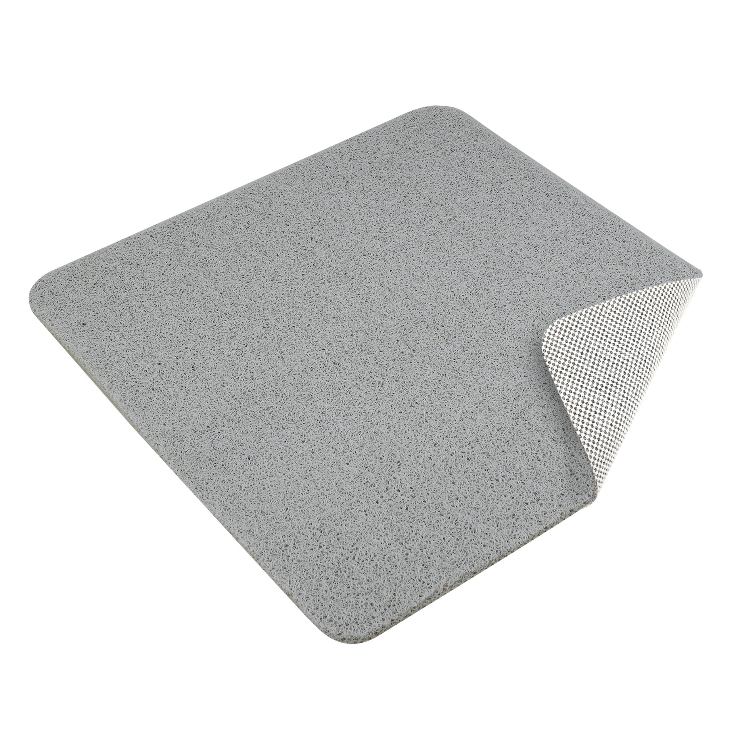 Dikots 60 x 60 cm Square shower mat non slip anti mould - Grey Loofah style PVC Non slip shower mat for inside shower - Washable and Quick Drying anti slip shower shower tray mat for Wet Surfaces