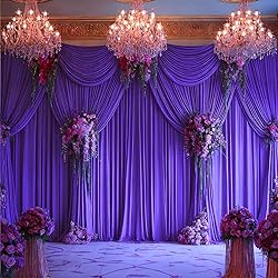 Purple Backdrop Curtains 4 Panels-Wrinkle-Free