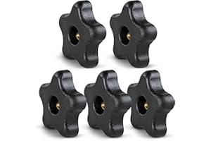 DEADWOOD CRAFTED TOOLS DCT 5 Star 5/16in-18 Internal Threaded Clamping Knob - T Knob Plastic Jig Knobs, 5-Pack