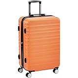 Amazon Basics Premium Hardside Spinner Suitcase Luggage with Wheels - 24-Inch, Orange