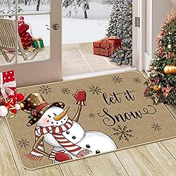 TREWAVE Christmas Doormat Snowman Let it Snow