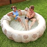SLOOSH Inflatable Swimming Pool,5.5ft x 20 Inch Full-Sized Blow Up Durable Thickened Luxury Above Ground Family Pool with Comfortable Backrest for Summer Water Party Backyard Garden Lawn, Sandy