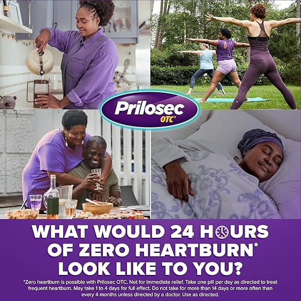 PRILOSEC OTC, OMEPRAZOLE DELAYED RELEASE 20MG, ACID REDUCER, TREATS FREQUENT HEARTBURN FOR 24 HOUR RELIEF, ALL DAY, ALL NIGHT*, 20MG, 42 TABLETS
