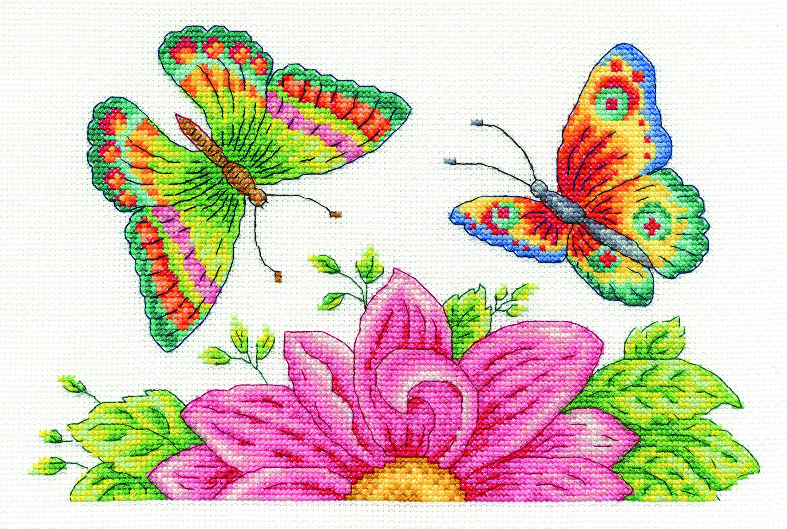 DMC "Butterfly Garden 14 Count Cross Stitch Kit, Multi-Colour