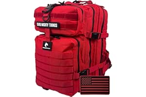 AMERICANPHOENIX 45L Elite Tactical Backpack | 3X Stronger Work & Military Backpack | Water Resistant and Heavy Duty | 3 Day MOLLE Bug Out Bag (Scarlet Sage)