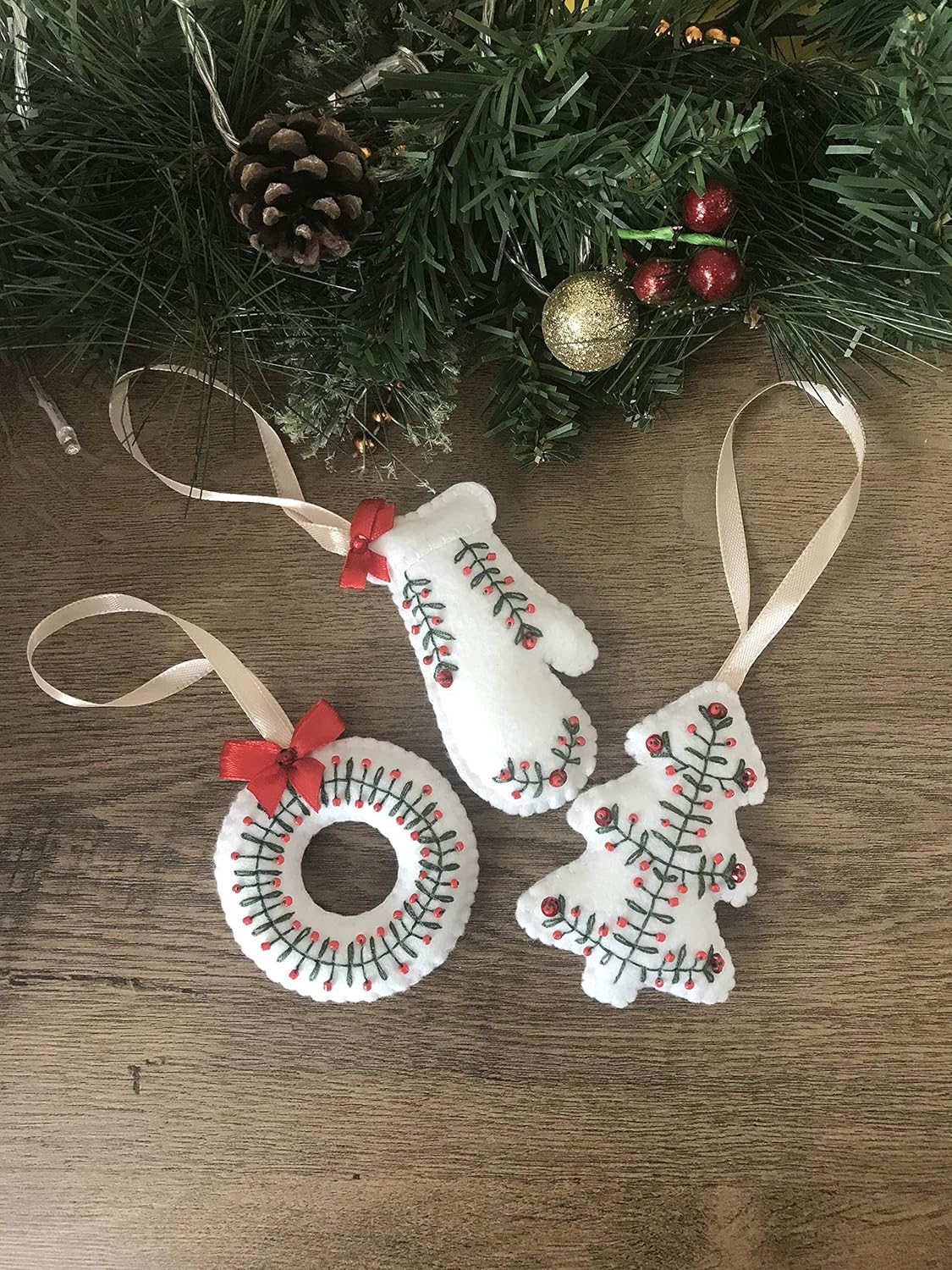 Handmade felt Christmas Decorations Amazon.co.uk Handmade