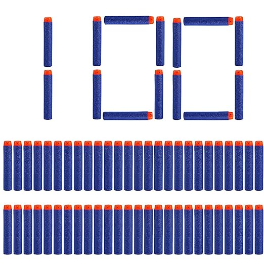 Little Valentine 100 Stück 7,2 cm Refill Darts Foam Pfeile Ammo Pack für Nerf N-Strike Elite Series - Blau