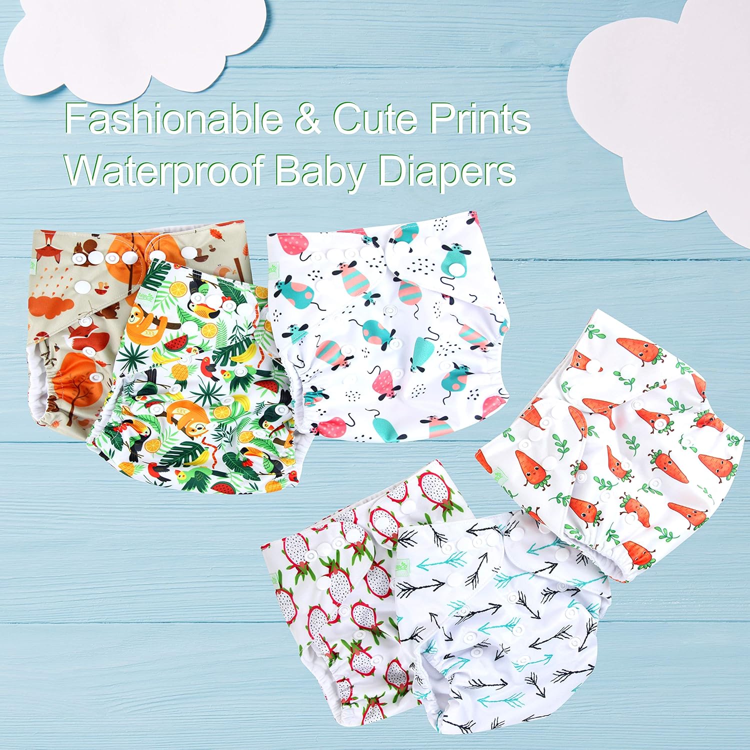 wegreeco washable reusable baby cloth pocket diapers
