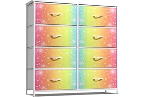 Sorbus Kids Dresser with 8 Drawers - Storage Unit Organizer Chest for Clothes - Bedroom, Kids Room, Nursery, & Closet (Rainbow, 31.5 x 12 x 32-8 Drawer)
