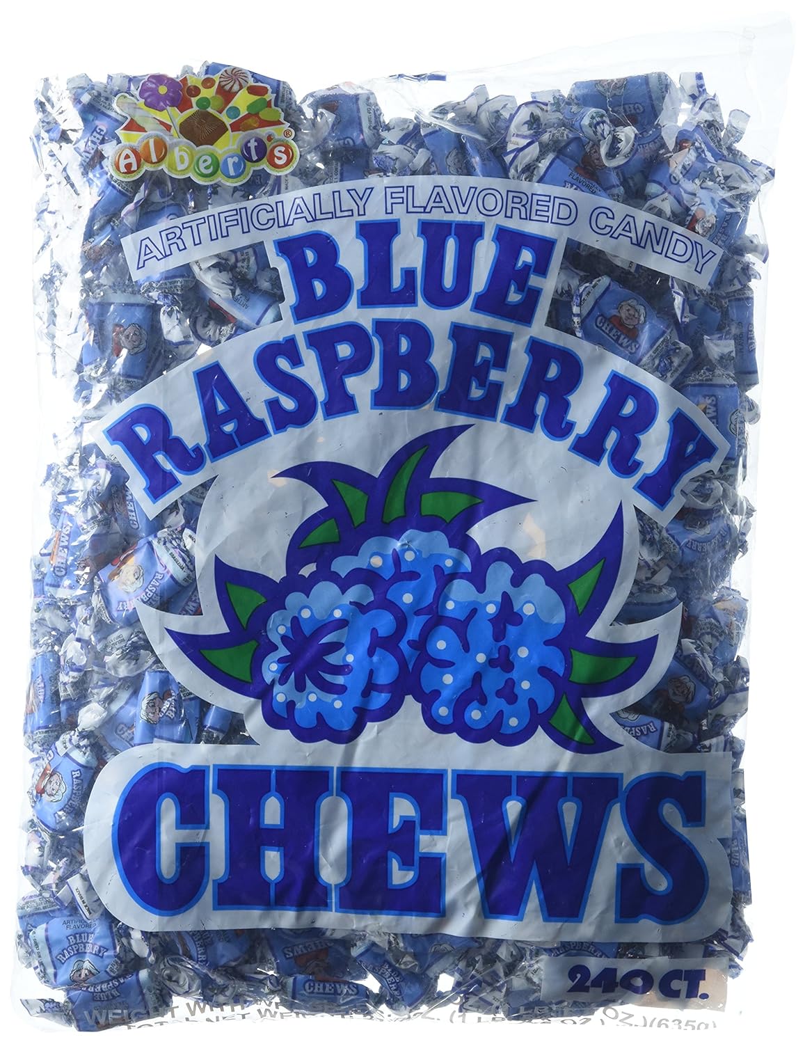 Albert's Chews Blue Raspberry 240 Piece Bag Food, Beverages Tobacco