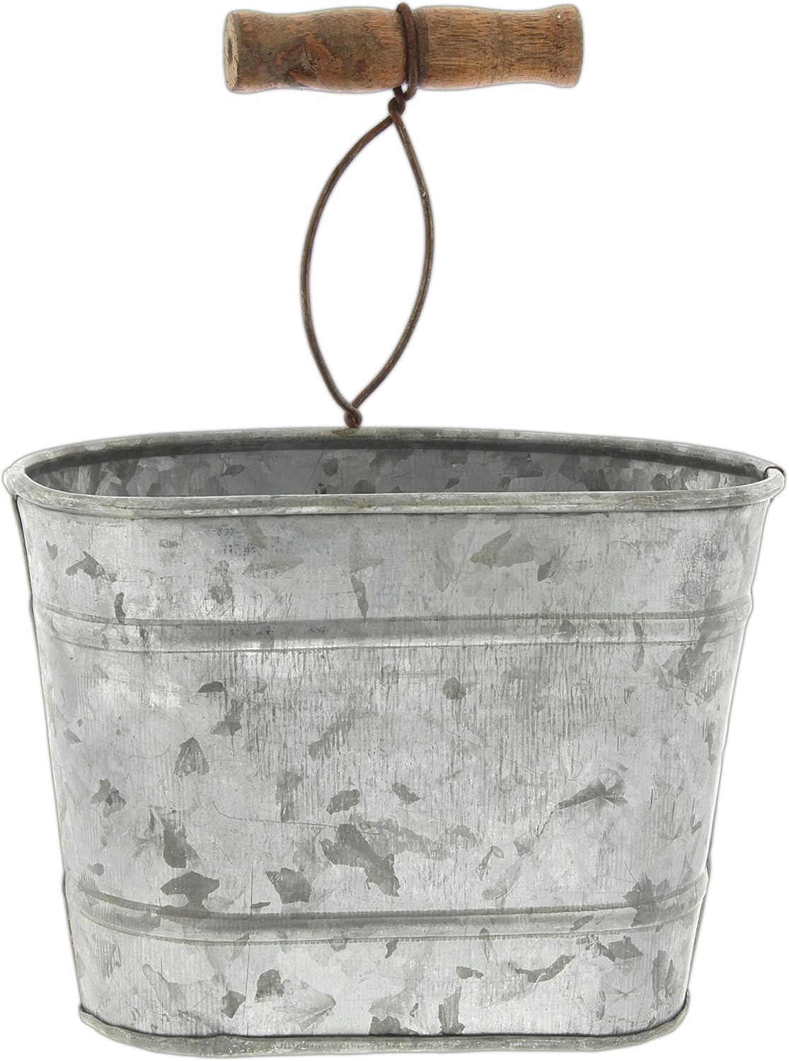 Park Hill 9" Galvanized Metal Wall Hanging Bucket Planter