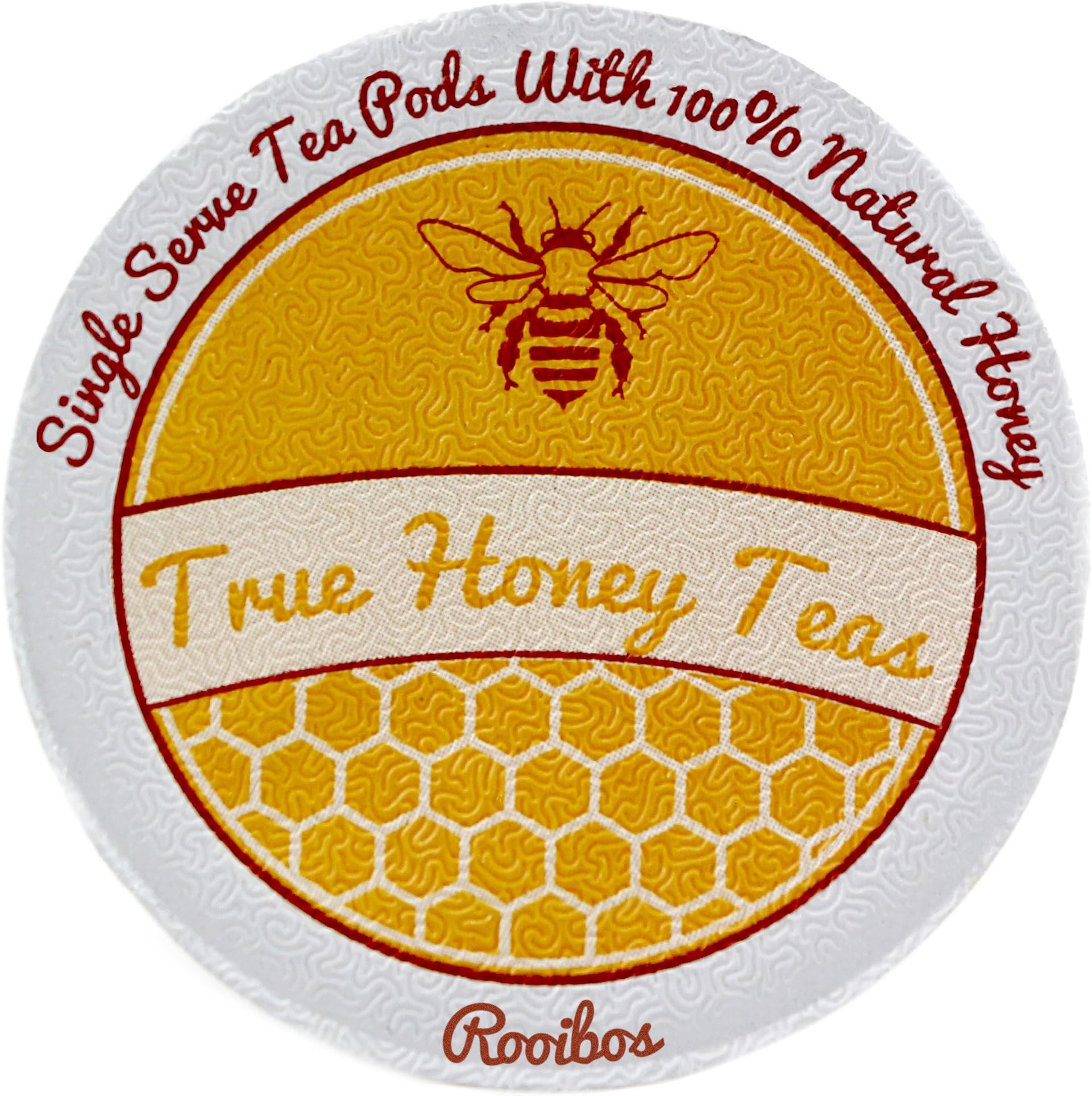 True Honey African Rooibos Tea Pods - Honey Crystals Blended in Every Tea Pod - Decaf Red Rooibos Tea - All Natural Organic Herbal Caffeine Free Tea 22 Count