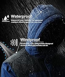Zoofly Mens Winter Jackets Water Resistant Ripstop