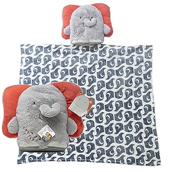 Amazon Com Stuffed Animal Pillow Blanket Elephant Kids Soft