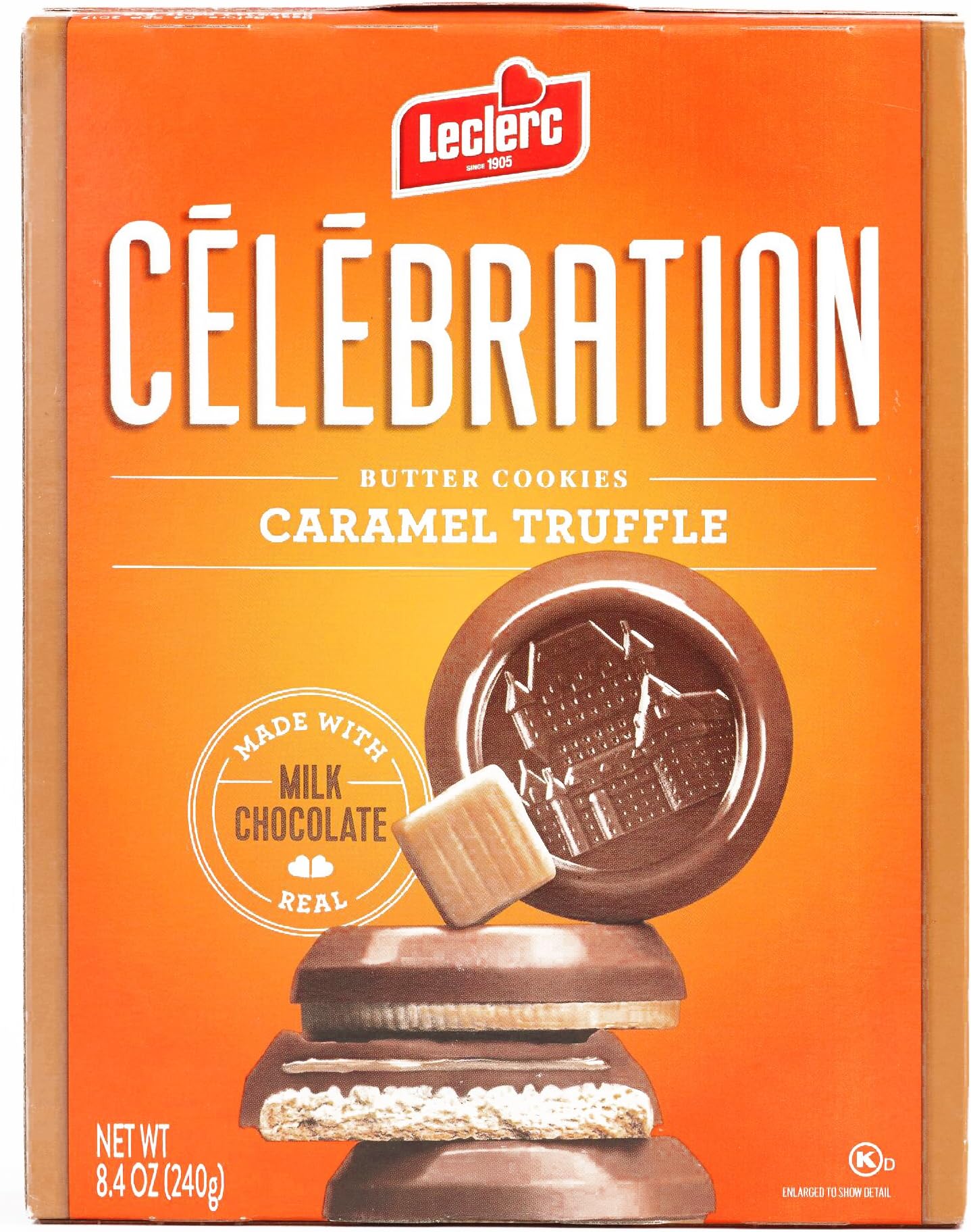 Leclerc Celebration Dark Chocolate Butter Cookies 8.4 oz each (2 Items Per Order, not per case)