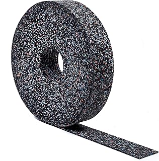 Terrassenpads auf Rolle (20m x 60mm x 3mm) - Gummigranulat, Bautenschutzmatte, Unterlegpads, Terrassenbau - Streifen Gummipads als Unterlage für WPC Terrassendielen und Terrassenplatten - Schwarz