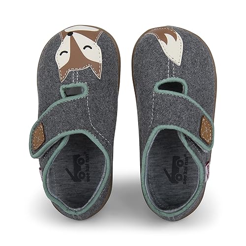 Felt Slippers Boys Fox Slippers See Kai Run Cruz II Easy-On Felted