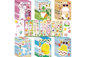 XUTENGY 32PCS Easter Stickers Gifts for Kids，Easter Party Games Make a Face Stickers for Easter Child Boys Girls School Game Party Favor Supplies DIY Crafts Decorations