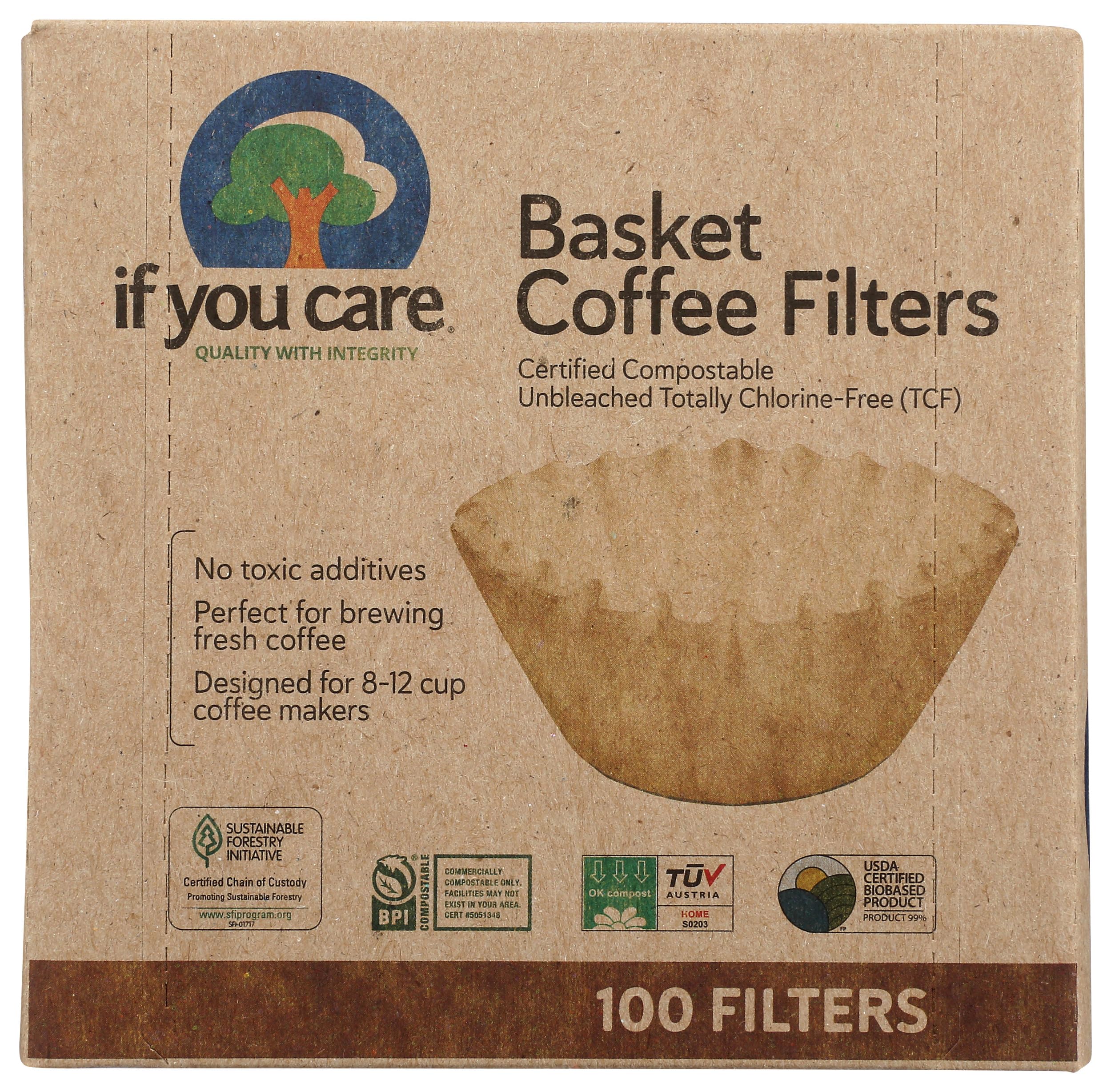 If You Care 17504 Basket Coffee Filter, Fits 8-12 Cup Drip Coffee Makers, 100 Pieces