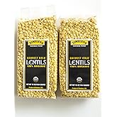 Certified 100% Organic Harvest Gold Lentils Montana 16 oz each (2 Pack)