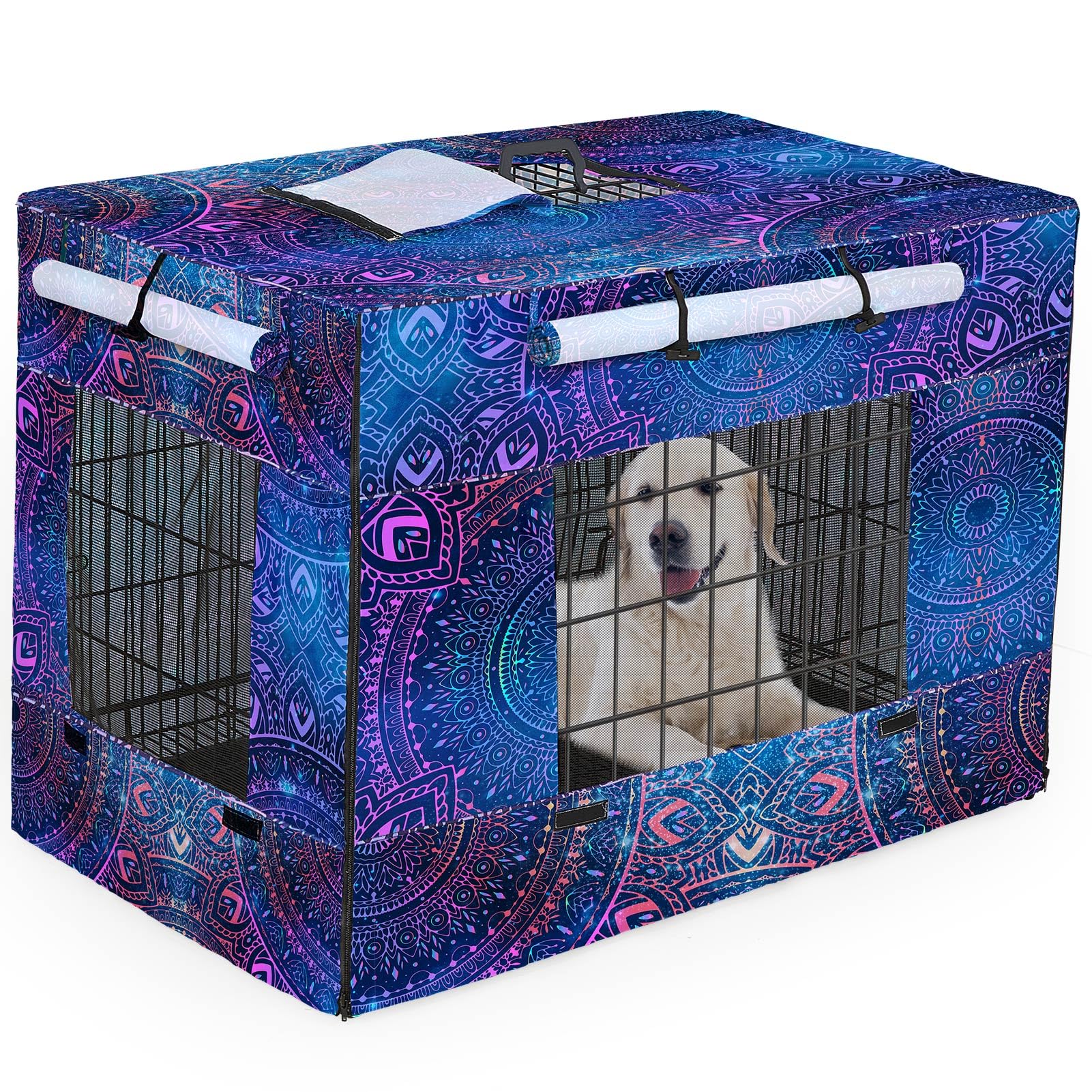 Photo 1 of Bienbee Dog Crate Cover, 42 inches Windproof Crate Covers for Dog Cages Breathable Dog Kennel Cover Double Sided Zipper Dog Cage Cover for Wire Dog Cage Indoor Outdoor Protection