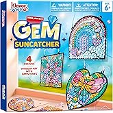 Klever Kits 4PCS Window Art Suncatcher Kits, Fun Gem Painting Kits, Diamond Art and Crafts for Boys Girls, Great Crafts Gift for Kids Birthdays Christmas Ages 6+