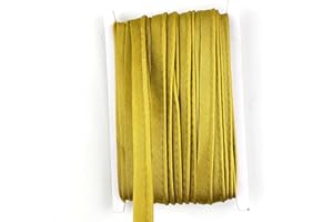 Heyiwell 20Yards Maxi Piping Bias Tape with Cord, 1/2" Inch Satin Piping Cord Trim for Sewing,Crafts,Piping,Trimming Home Textile Bedding Edging,Gold