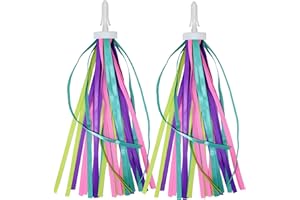 BESTCYC 1Pair(2pcs) Bike Streamers Bike Tassels for Kids Girls, 28cm Ribbon Silky Polyester Streamers for Children's Scooter Bicycle Tricycle Handlebar Decorations Accessories