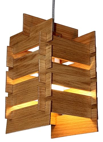 Diy Holz Hangeleuchte Kaya Bausatz Pendelleuchte Aus Holz Mit Textilkabel Made In Germany Led Designer Wand Und Deckenleuchte Massivholz Eiche E27 Esszimmer Wohnzimmer Flur Handgemacht Amazon De Handmade
