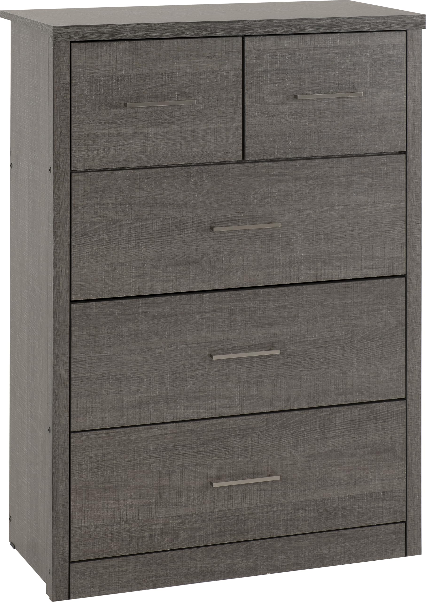 Seconique Lisbon 3+2 Drawer Chest in Black Wood Grain