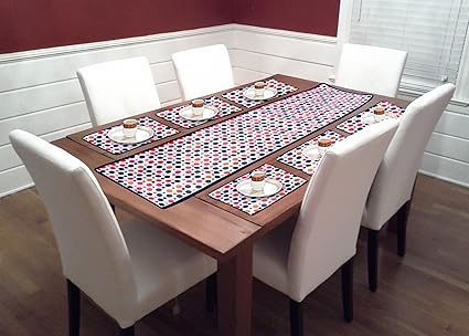BHALLA COLLECTIONS 6 Seater Dining Table Runners with Placemats