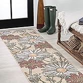 JONATHAN Y Dizi Botanical Wildflower Runner Rug 2x8, Yellow/Ivory/Red, Modern, Contemporary, Easy-Cleaning for Living Room, B
