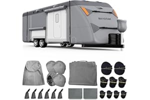 BAYOTAK Housse de protection pour camping-car, 6,1 à 6,7 m en tissu Oxford 500D à 7 couches, imperméable, coupe-vent, anti-UV