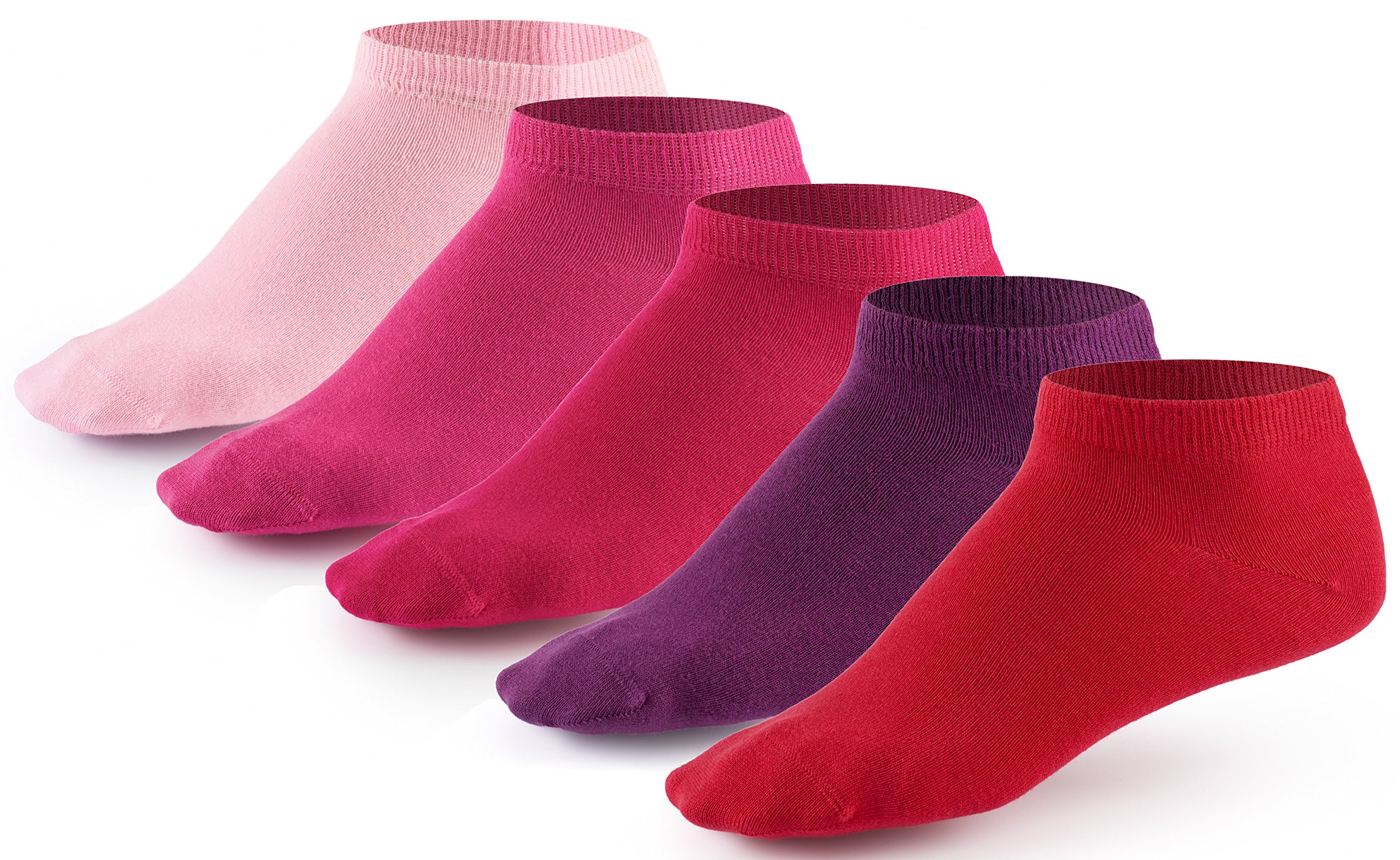10 Paar Sneaker Socken von Mat & Vic\'s für Sie und Ihn - Cotton classic - 35 36 37 38 39 40 41 42 43 44 45 46 47 48 49 50 - bequem ohne drückende Naht - angenehmer Komfort-Bund - entspricht OEKO-TEX Standard 100 (35-38, Berry Colors / rosa