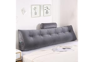 Gpround Wedge Headboard Pillows + Head Roll Pillow Bed Wedge Pillow for Headboard Large Bolster for Bed Rest Reading Pillows Backrest Pillows for Sitting in Bed