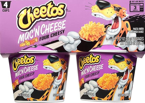 CHEETOS MAC’N CHEESE FOUR CHEESY FLAVOR, 4 COUNT(PACK...