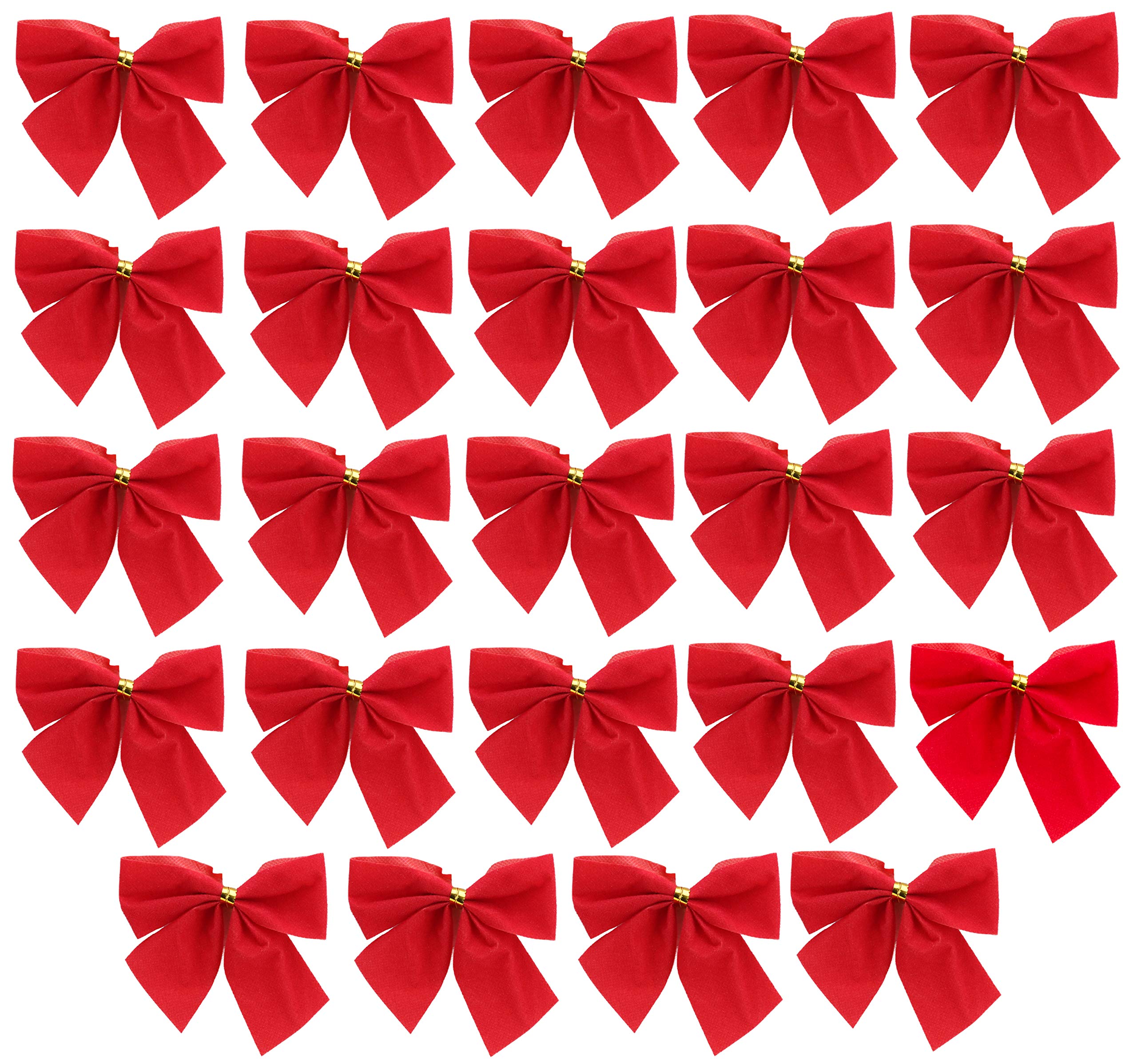 Christmas Concepts® Pack Of 24-50mm (2") Red Velvet Bows - Traditional Christmas Decorations