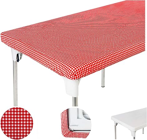 Amazon Com Toptablecloth Vinyl Tablecloth Plastic Red And White
