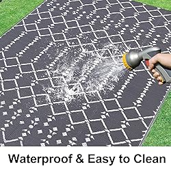 Smiry Outdoor Rug 8x10 ft, Waterproof Reversible