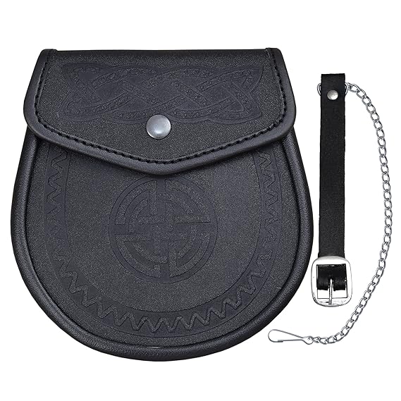 Celtic geprägtes Leder Sporran Kilt im klassischen schottischen Wallet Glatte Finish