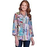 Ali Miles womens Woven Button Front Tunic for Women