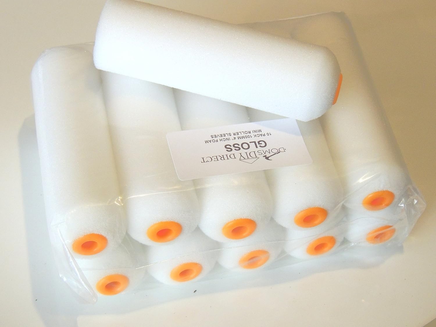Decorators Extra Value 10 Pack 100mm 4" Inch Foam Gloss / Varnish Mini Roller sleeves - Image 5
