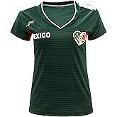 ARZA Sports Women’s Mexico‑Inspired Fan Jersey – Green Short Sleeve V‑Neck Lightweight Polyester Shirt