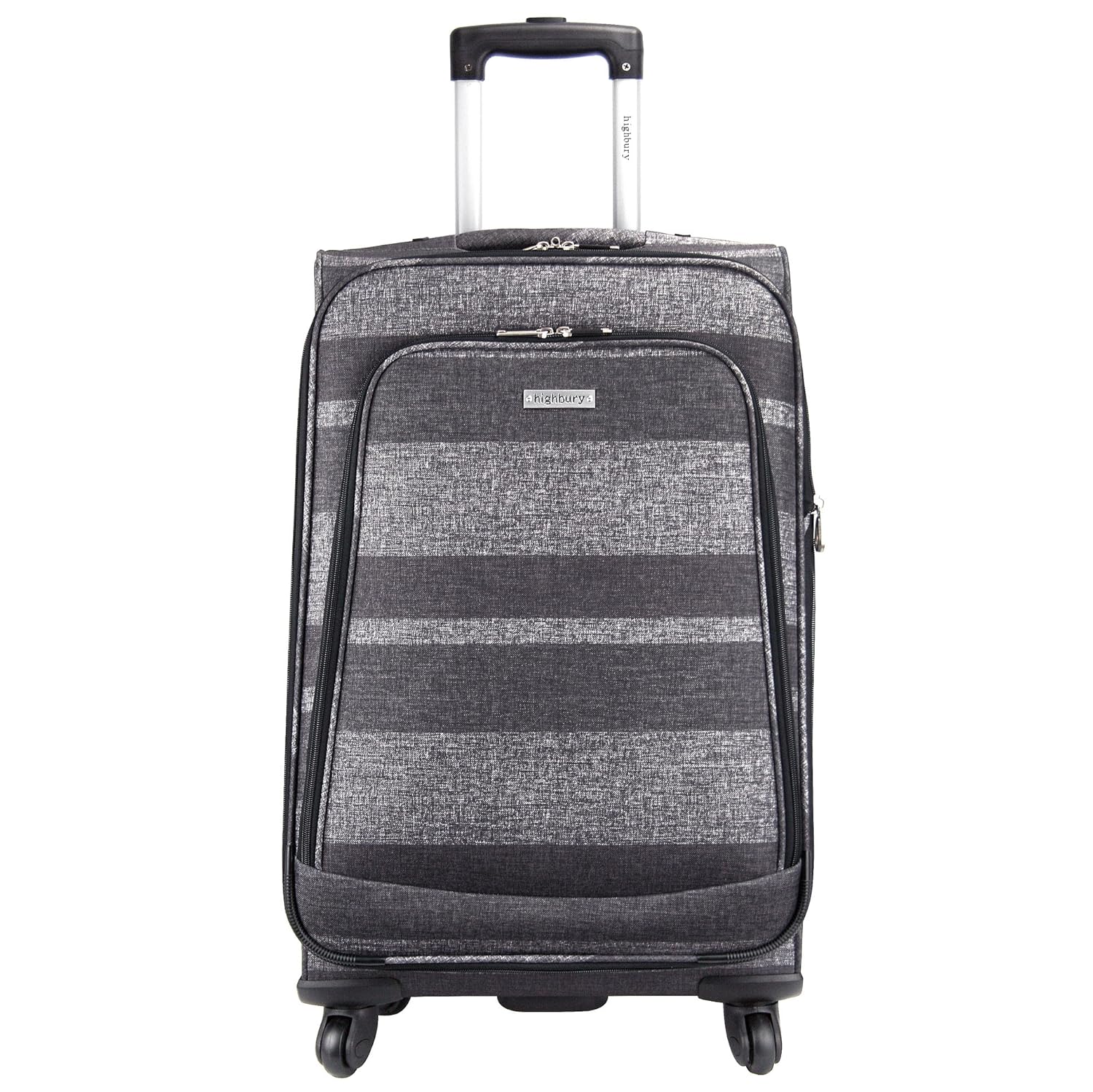 HIGHBURY 4 Spinner Wheel Suitcase Trolley Case 24INCH Grey Stripe
