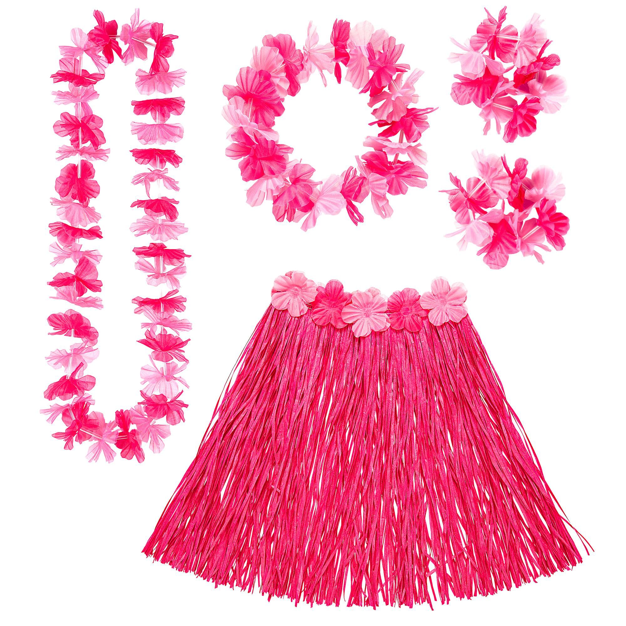 Widmann HAWAIIAN SET - PINK (skirt lei cown 2 bracelets)