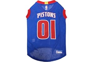 Pets First NBA Detroit Pistons Dog Jersey, Large - Tank Top Basketball Pet Jersey