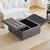 Large Ottoman with Storage Bench Large Square Ottoman Coffee Table with Lift Top for Living Room Gray Holds up to 330 lb