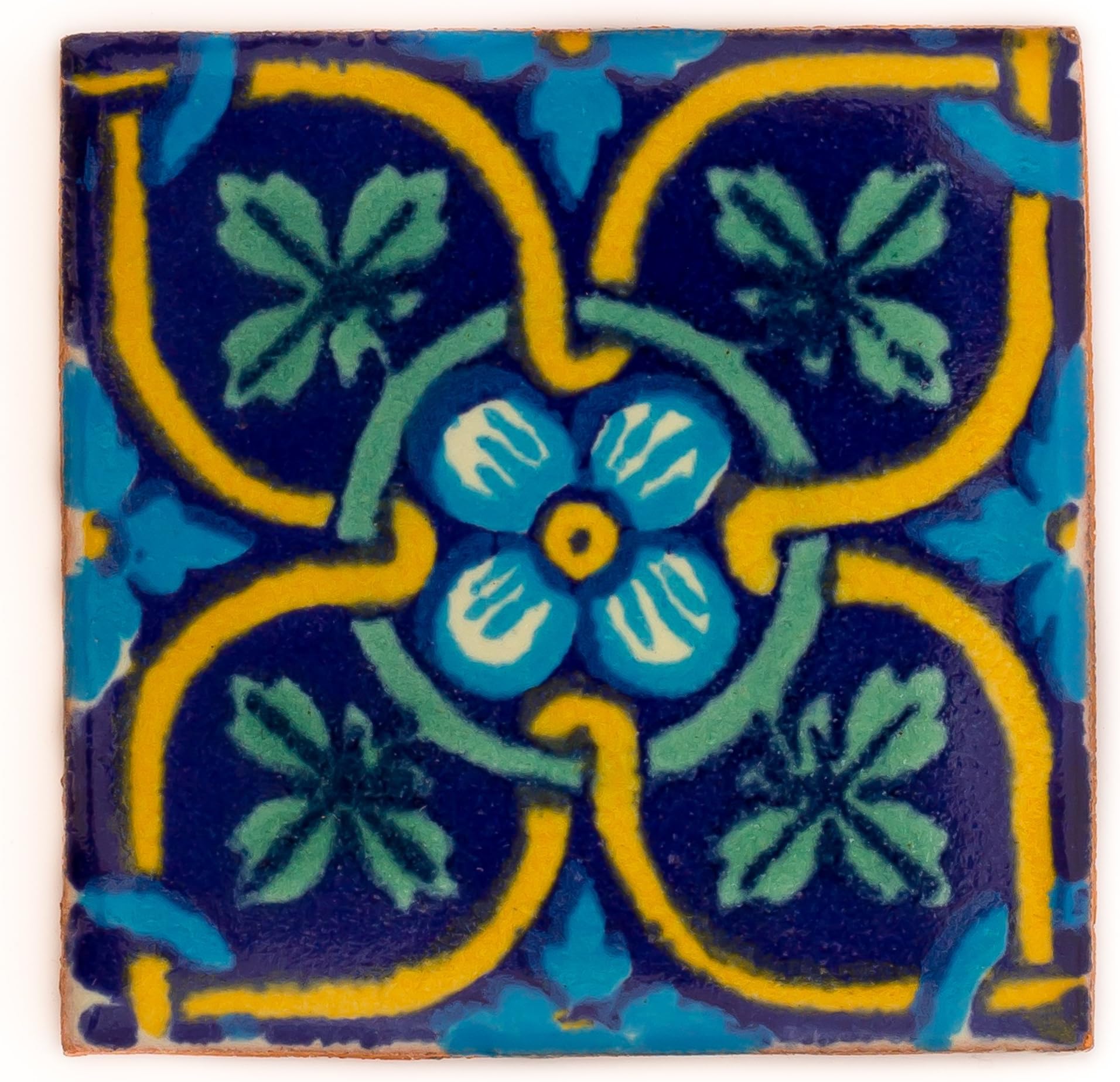 Ceramic Mexican Tile – 5cm- Handmade and Ethically Traded by Tumia LAC