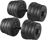 Yaheetech 30KG Adjustable Dumbbells Set 15KGx2 Home Gym Barbell Weights