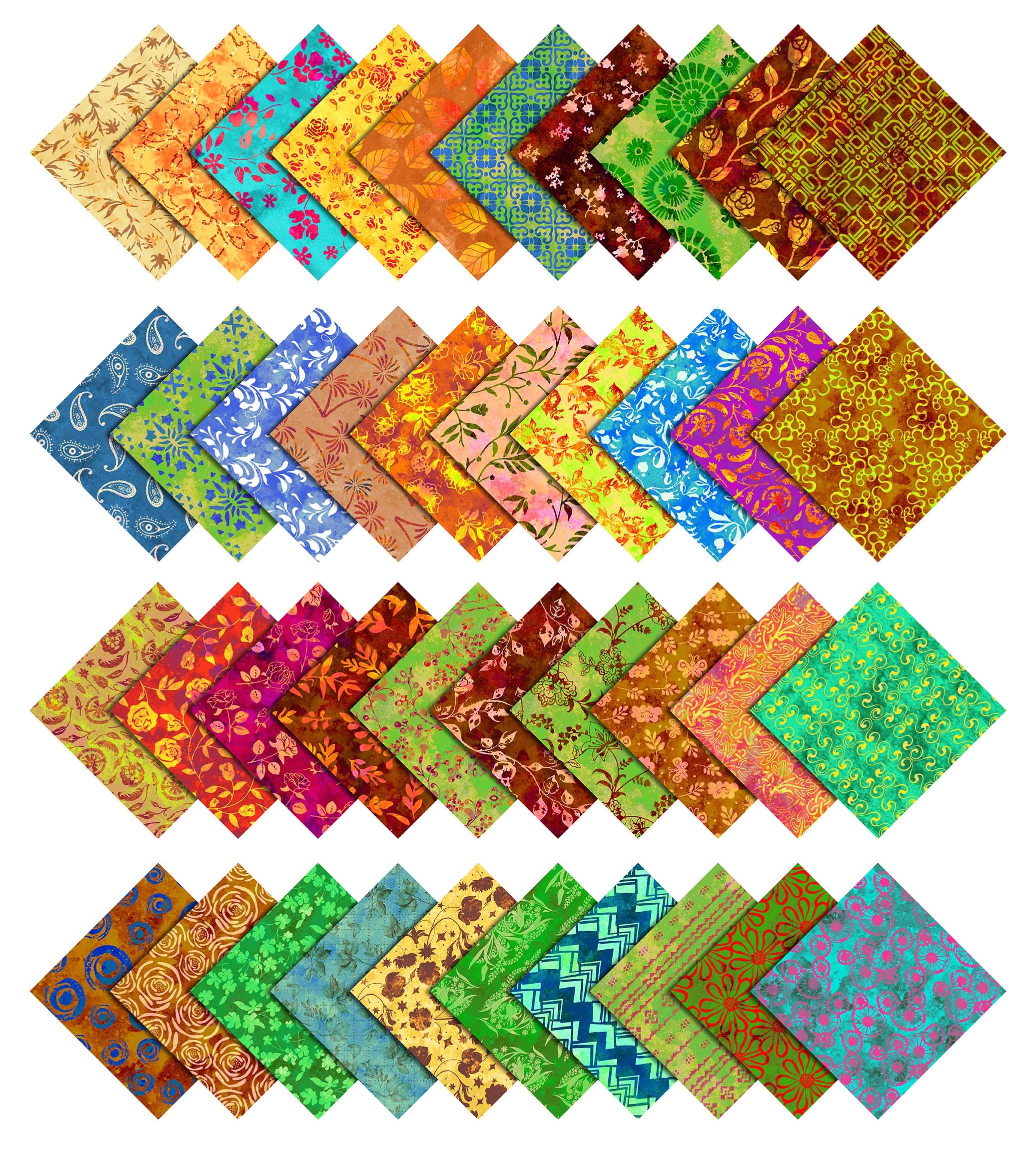 Soimoi Batik Print Precut 10-inch Cotton Fabric Quilting Squares Charm Pack DIY Patchwork Sewing Craft